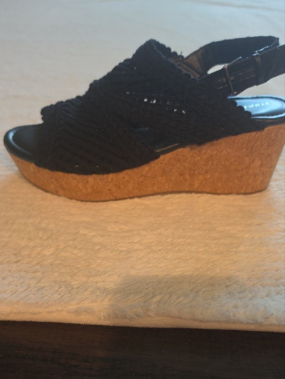 Maurices Black Crochet Wedge Sandals - Picture 2 of 5